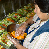 lady preparing oranges